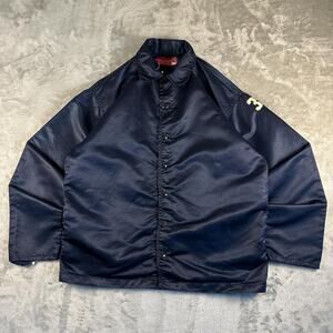 Vintage 60-70’s Rawlings Navy Blue Coach Windbreaker “Bolsa” Snap-up Jacket